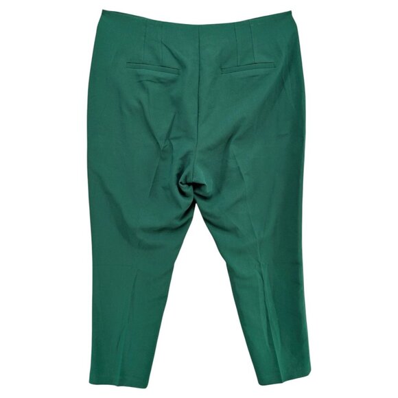 Eloquii Green Pants Women Flat Front Tapered Stretch Slacks Size 20 - Picture 2 of 11